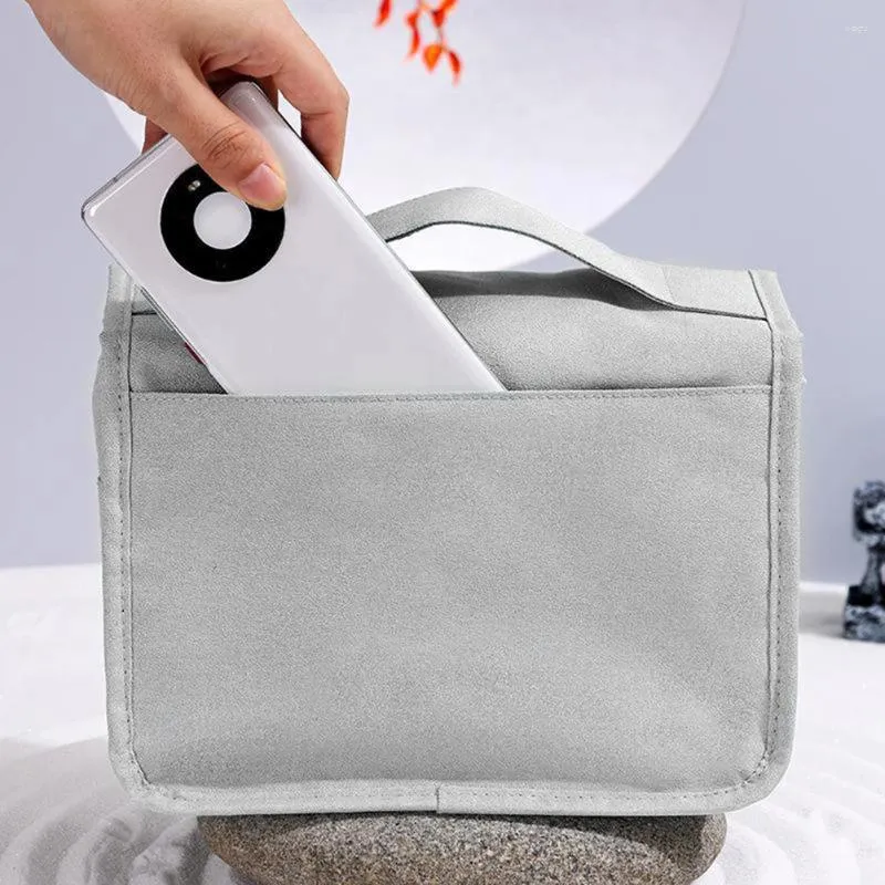 Bolsas de lona Bolsa de aseo de viaje con gancho con asa Almacenamiento de cosméticos duradero a prueba de rasgaduras para el maquillaje del hogar