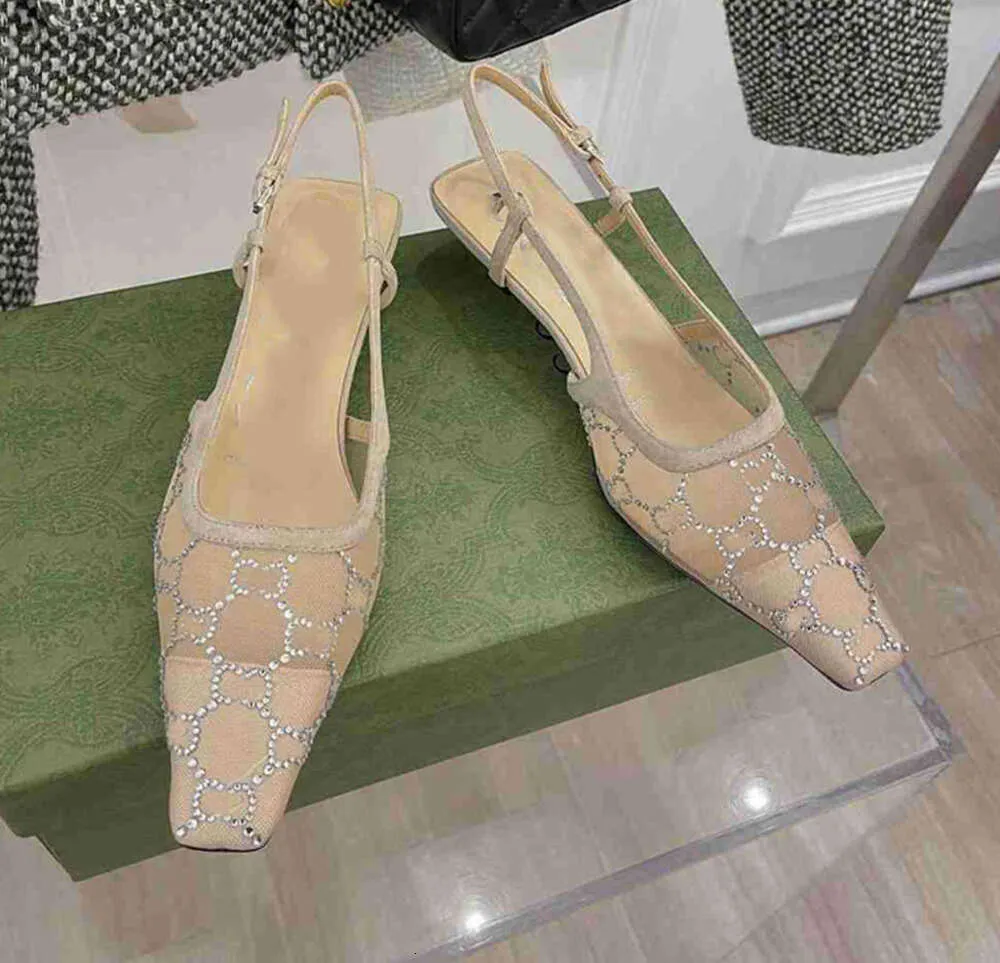 Sandali firmati Sling Back Summer Fashion Donna Luxury Strass nuovi sandali da sposa Slider 5478