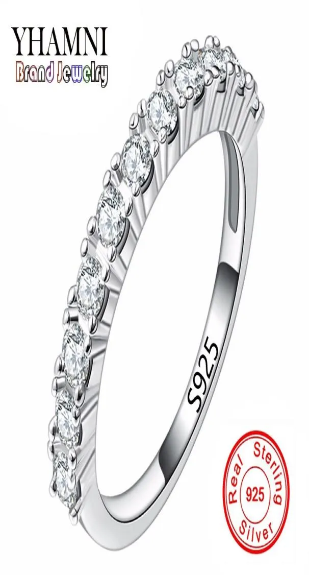 Yhamni Fashion Solid Silver Rings Set Cz Diamond Wedding Rings for Women Pure 925 Sterling Silver Ring Smycken R1449778129