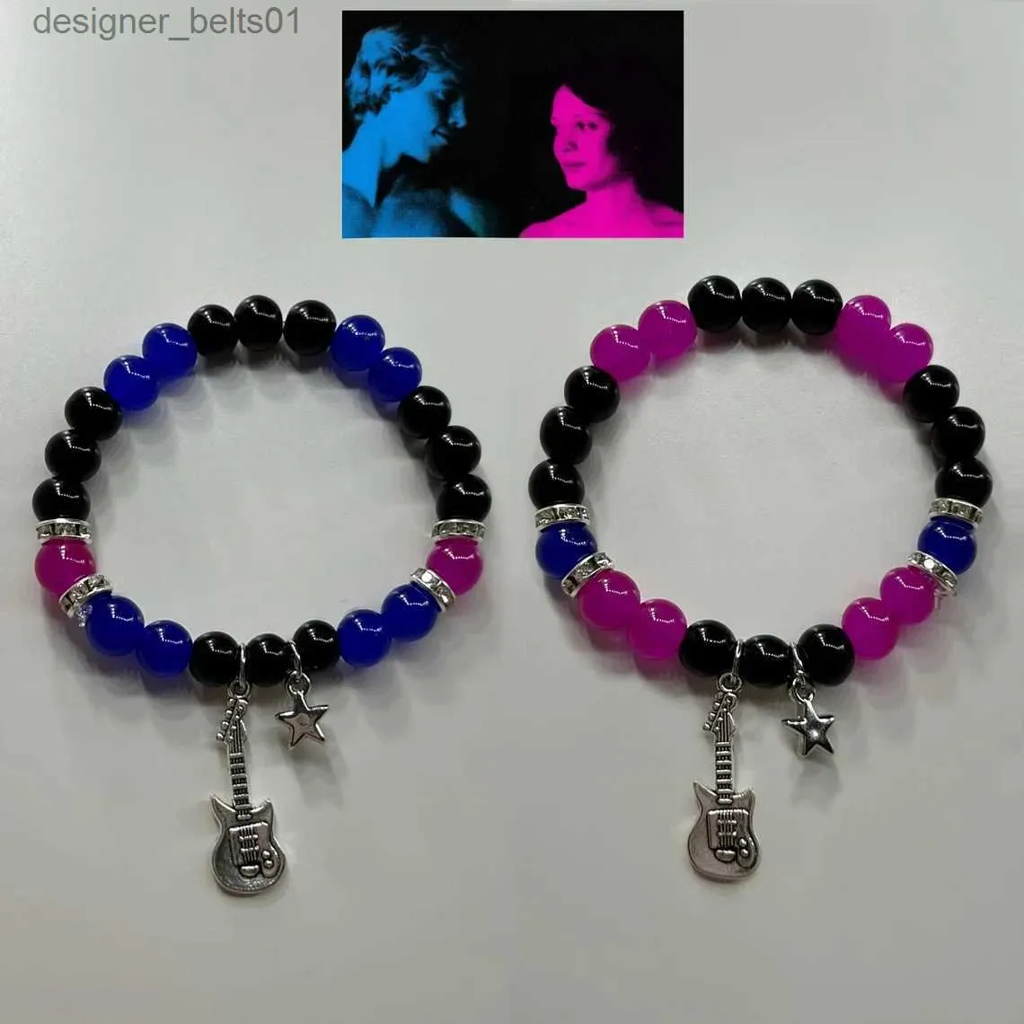 Charm Bracelets 2pcs/set Fashion Couple Beads Bracelet Tv Girl Matching Bracelets Who Really Cares Album Inspired Bracelets Friends Jewelry GiftL231214