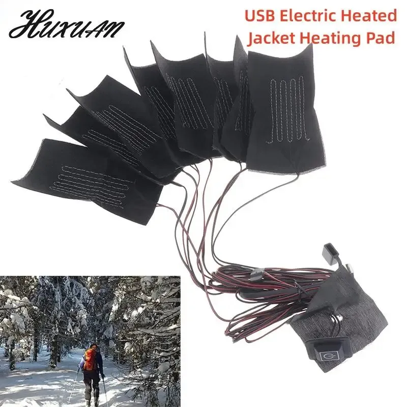 Winter Warm Pad Cushion Waterproof Heating Skiining Jacket Temperature Control Heating Pad USB Folding Heated Sheet Heating