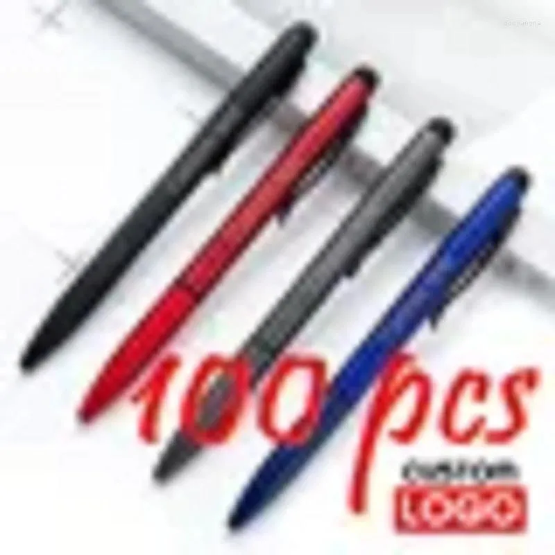 100 шт./лот металлическая ручка с индивидуальным логотипом для офиса и школы, канцелярские принадлежности, шариковая ручка