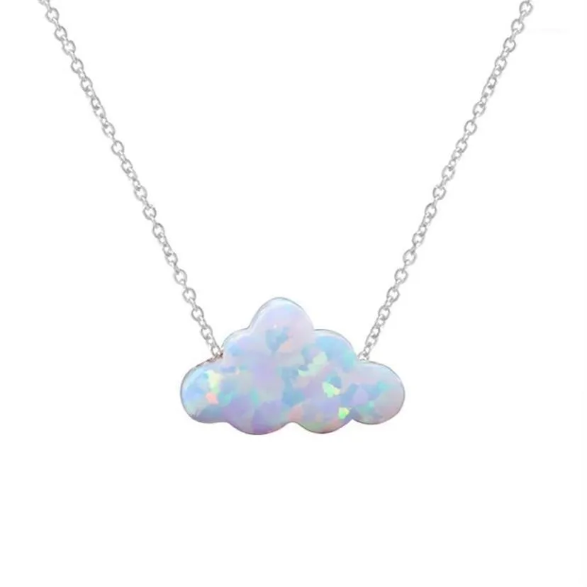Gargantilhas design nuvem forma opala colar artesanal para mulheres com corrente de aço inoxidável presente de aniversário jóias1221q
