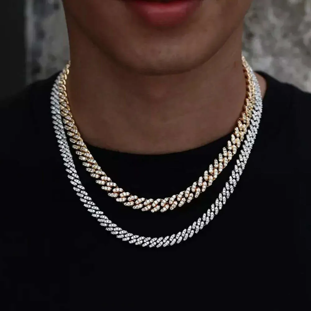 Hip Hop Men Jewelry Iced Out Vvs1 6mm Moissanite Miami Cuban Link Chain in Silver 925