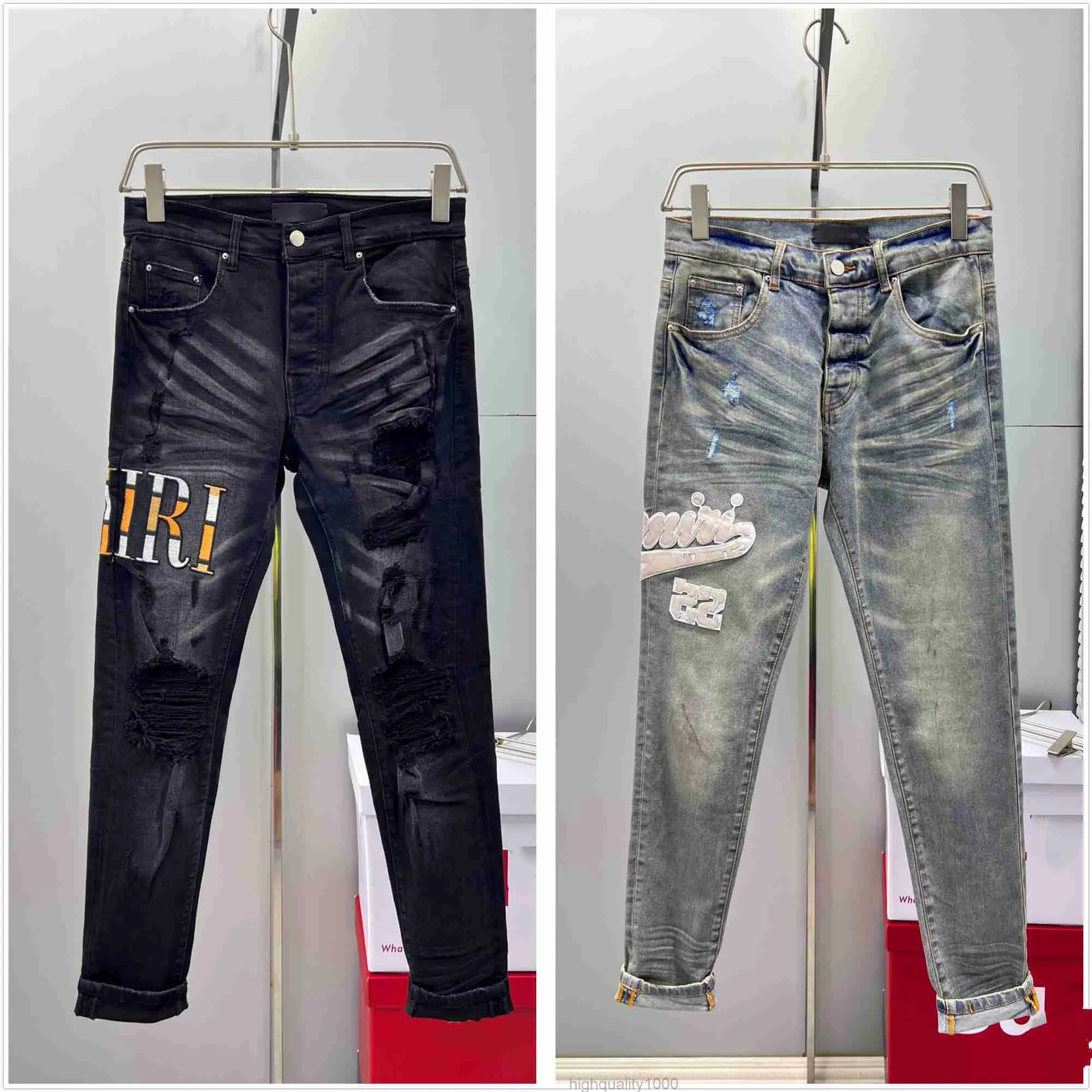 2024 2024 designer jeans for mens jeans high quality fashion mens jeans cool style luxury designer denim pant distressed ripped biker black blue jean slim fit mo