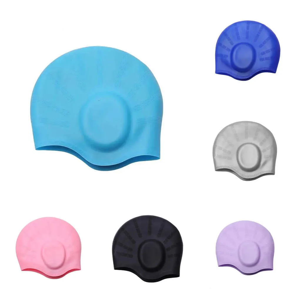 Nouveaux chaussons de surf pour adultes, grand bonnet de natation en Silicone, haute élasticité, étanche, Protection des oreilles, antidérapant pour cheveux longs, bonnet de plongée