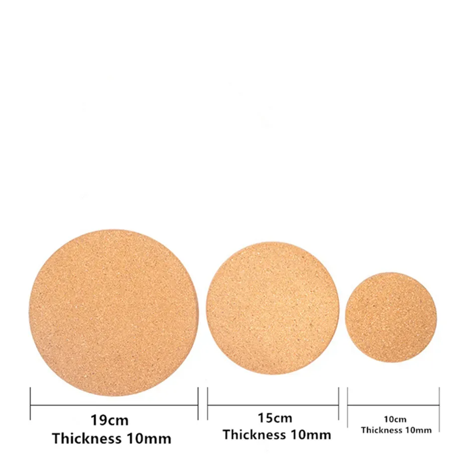 Round Cork Coaster Cup Plate Mat 1cm Thickness Coffee Pad Tea Cushion Kitchen Decor 100% Natural