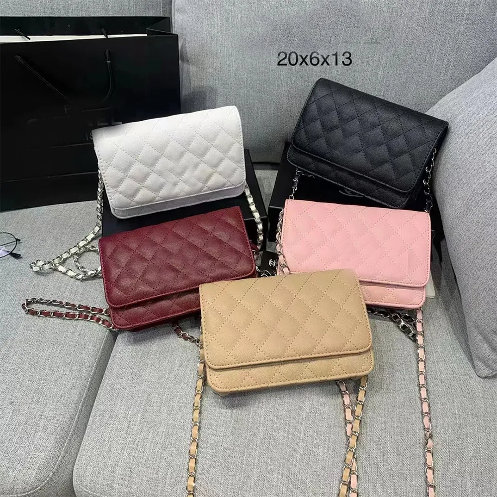 Small designer shoulder bags PU luxurys card holder chain purse designer phone bags multifunction long wallet lady crossbody purse girl mini message bags