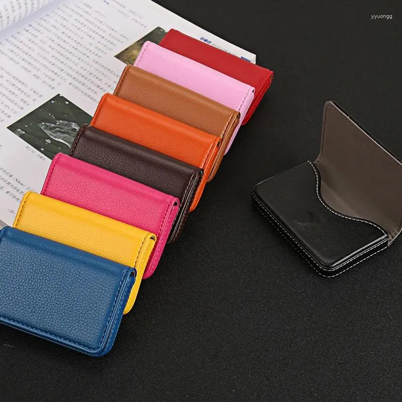 Card Holders 2023 High-Grade PU Leather Stainless Steel Men Holder Women Metal Bank Case Box