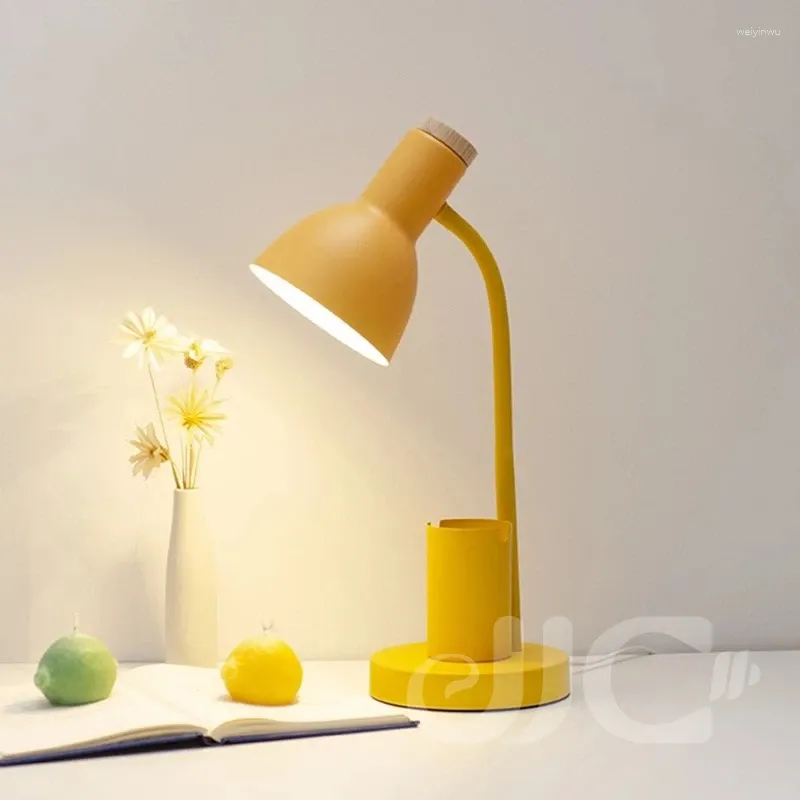 Lampy stołowe Nordic Cute Light Flexo Kreatywna lampa biurka z uchwytem na długopisowe biurki pomieszczeń biura komputerowe