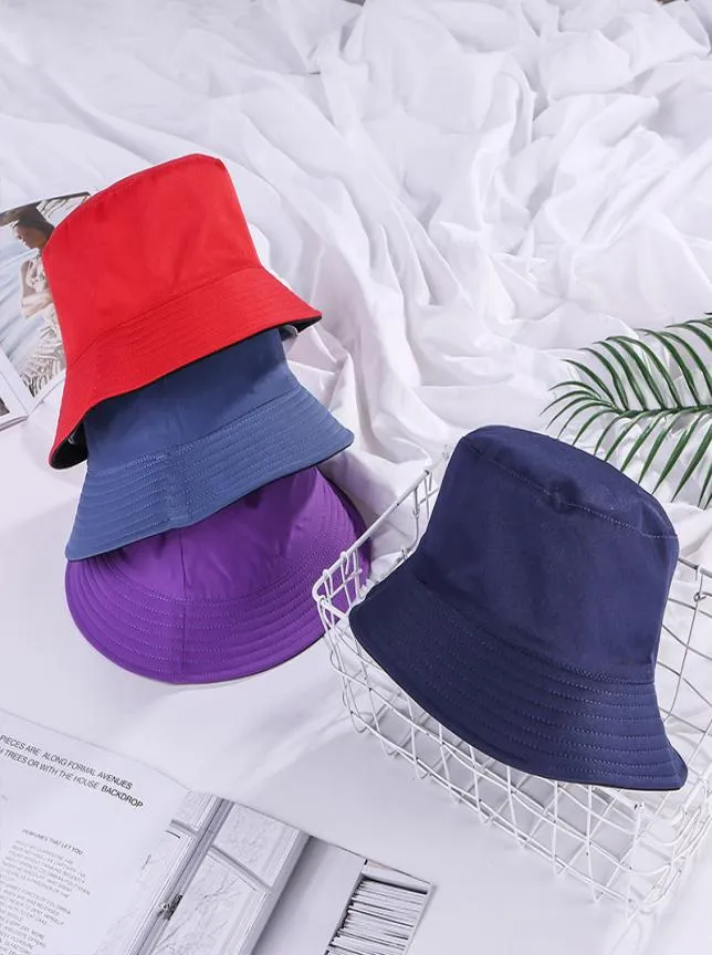 Japanese Sun Bucket Hat For Men And Women Solid Color, Double