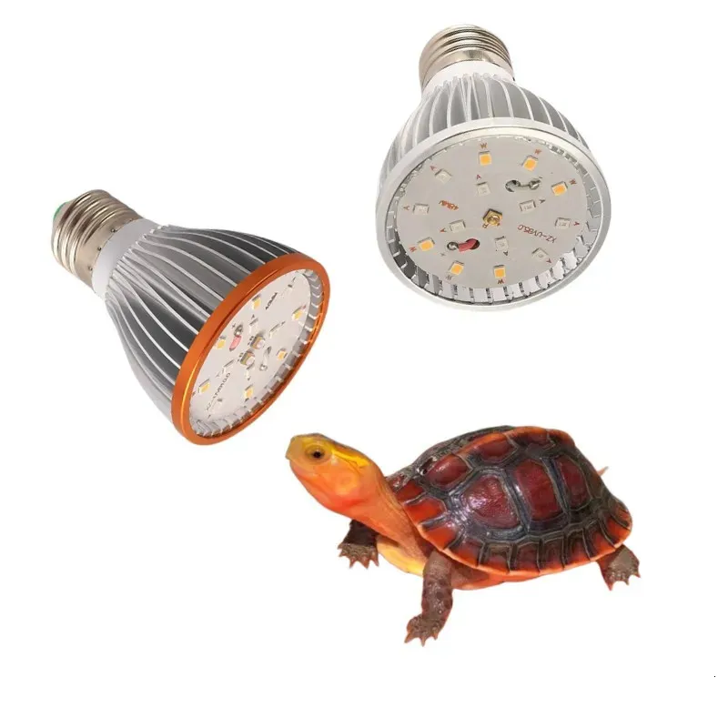 Andere Hausgarten-LED-Schildkröten-Rückenlampe UVA UVB100 Vollspektrum-Sonnenlicht-Reptilien-UV-Heizbirne Terrarium 100V240V DC12V 231211