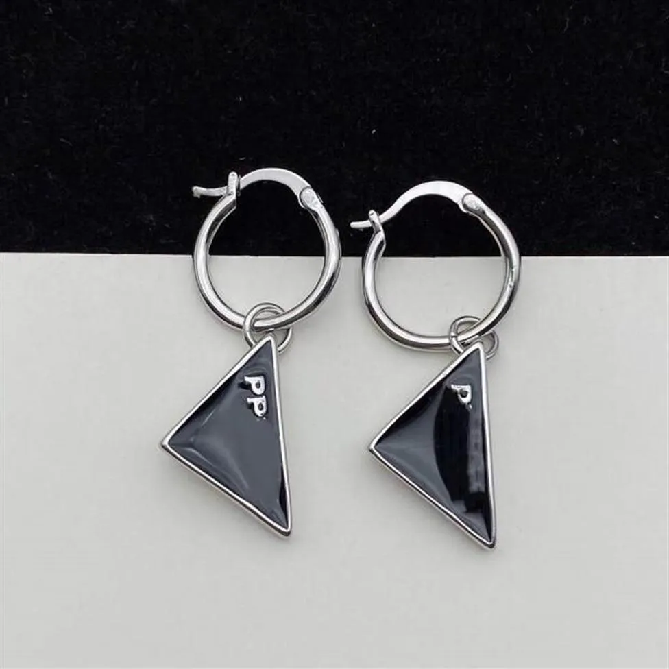 Designer Lettre Triangle Stud Long Dangler Noir Blanc Dangle Boucles D'oreilles Bijoux De Mode De Mariage De Luxe Cristal Boucle D'oreille Cadeaux285u