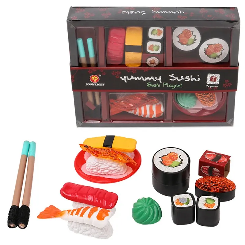 Kitchens Play Food Children's Simulation Japanese Sushi Pretend Kitchen Toys Mini Set For Kids 231211