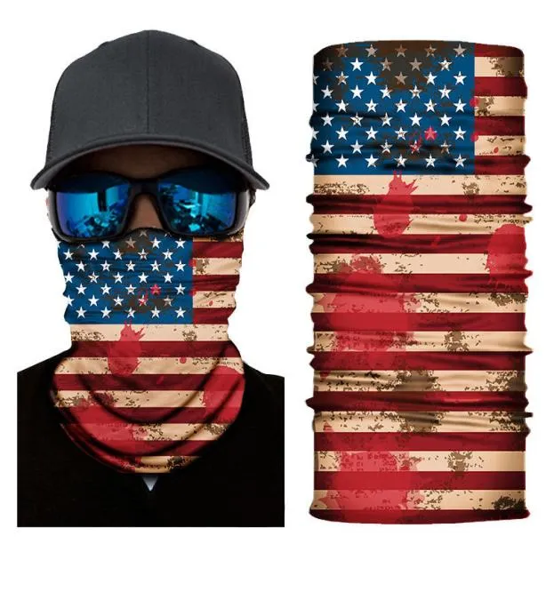 Máscaras faciais esportivas Trump US Flag Estilo Bandanas sem costura Multifuncional Ciclismo Cachecol Crânio Turbante Mágico Mulheres Homens Outdoor Headband6896627