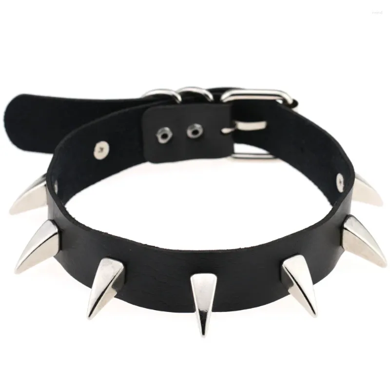 Choker Zwart Lederen Spike Kraag Vrouwen Mannen Bezaaid Klinknagels Chocker Ketting Goth Sieraden Gotische Accessoires