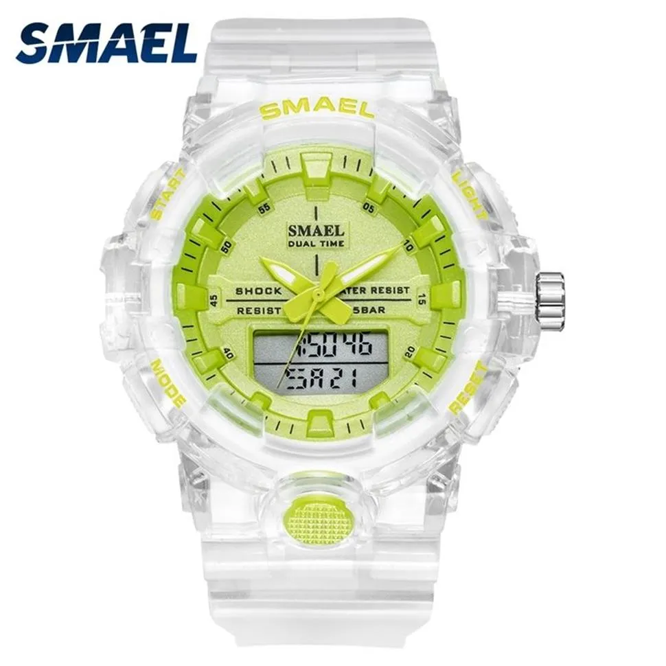 Woman Watch Watch Smael Sports Watches 50m ساعة معصم مضاد للماء سيدة Jelly Starp Clock 8025 Reloj Mujer Ladies Watch Women 201184b