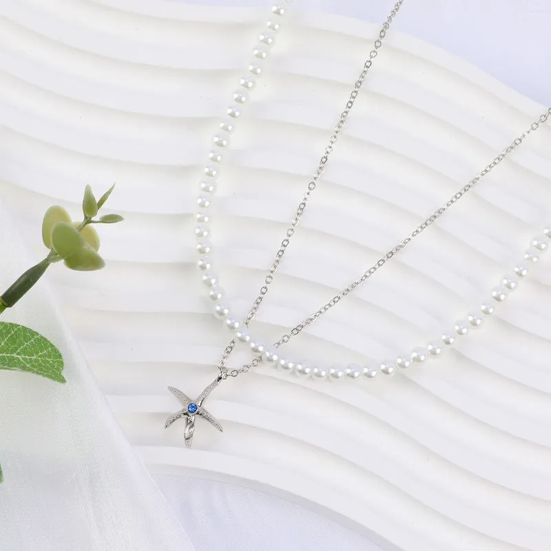 Ожерелья с подвесками Makersland, ожерелье в форме морской звезды для женщин, роскошные ювелирные изделия с цирконом, оптовая продажа модных украшений для девочек