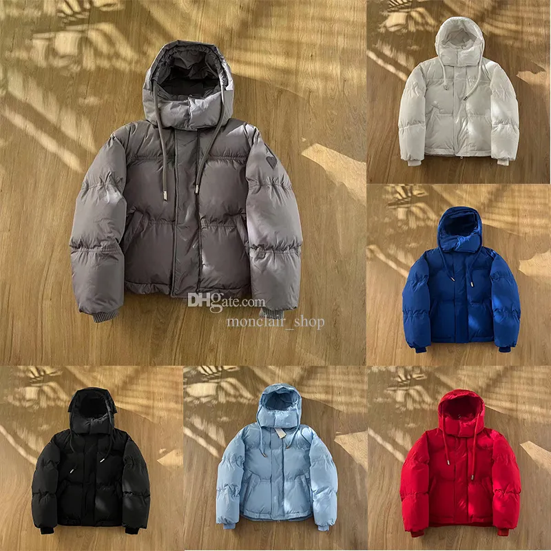 Paris Mens Down Jacket Love Haft haft solidne kolory damskie damskie z kapturem kurtka klasyczna moda w stylu prosta najwyższa jakość