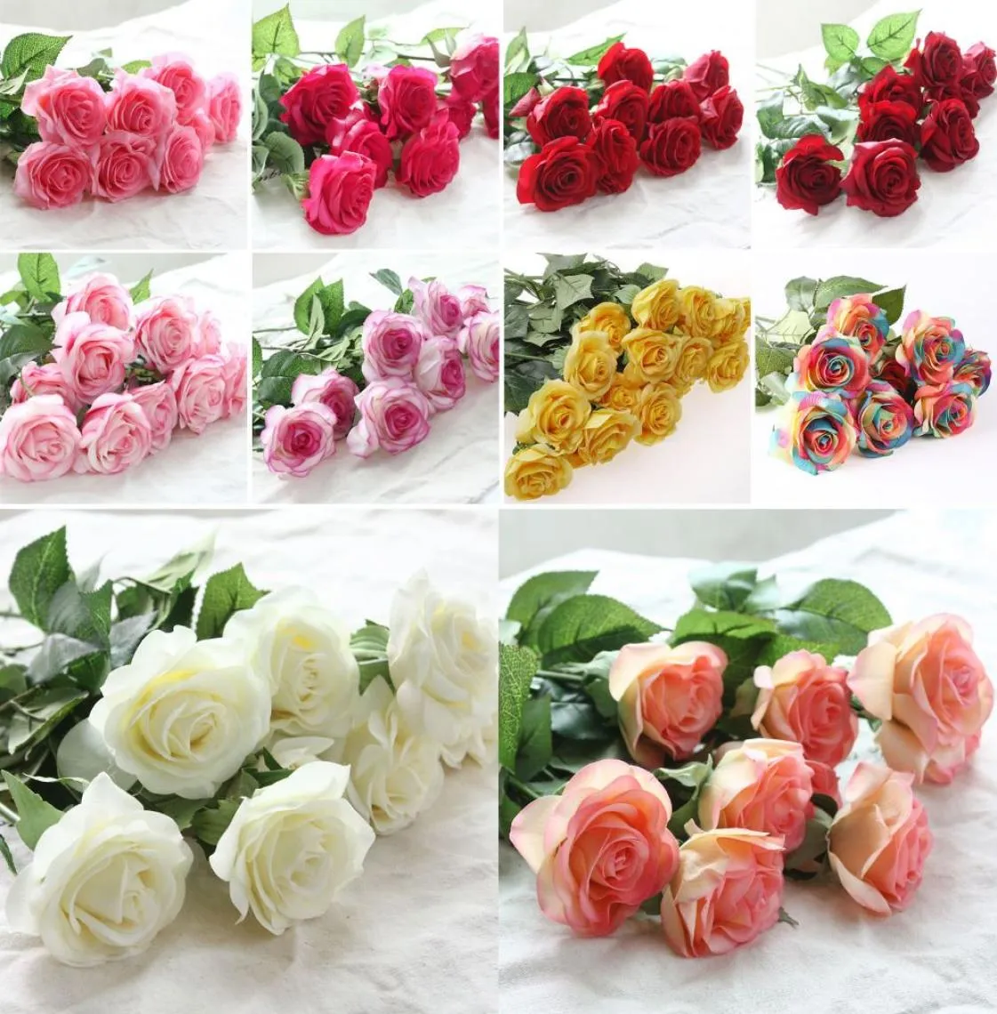 Home Decor Rose Artificial Flowers Silk Flowers Floral Rose Wedding Bouquet Home Party Design Flowers5663835