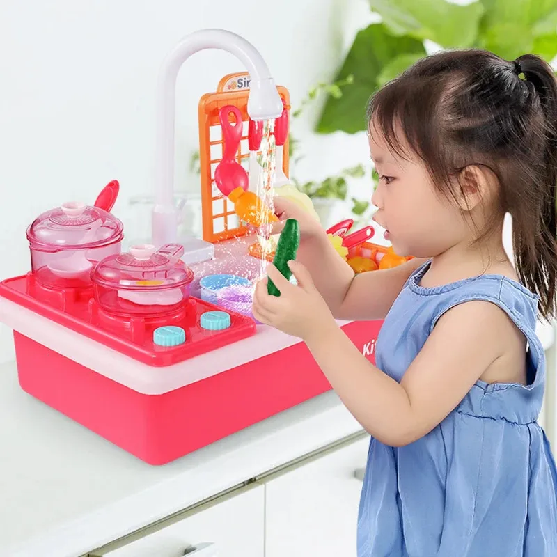 Enfants En Plastique Simulation Électrique Lave-vaisselle Lavabo Enfants  Faire semblant Jouer Cuisine Jouets Ensembles Enfant Poupées Maison De Jeu