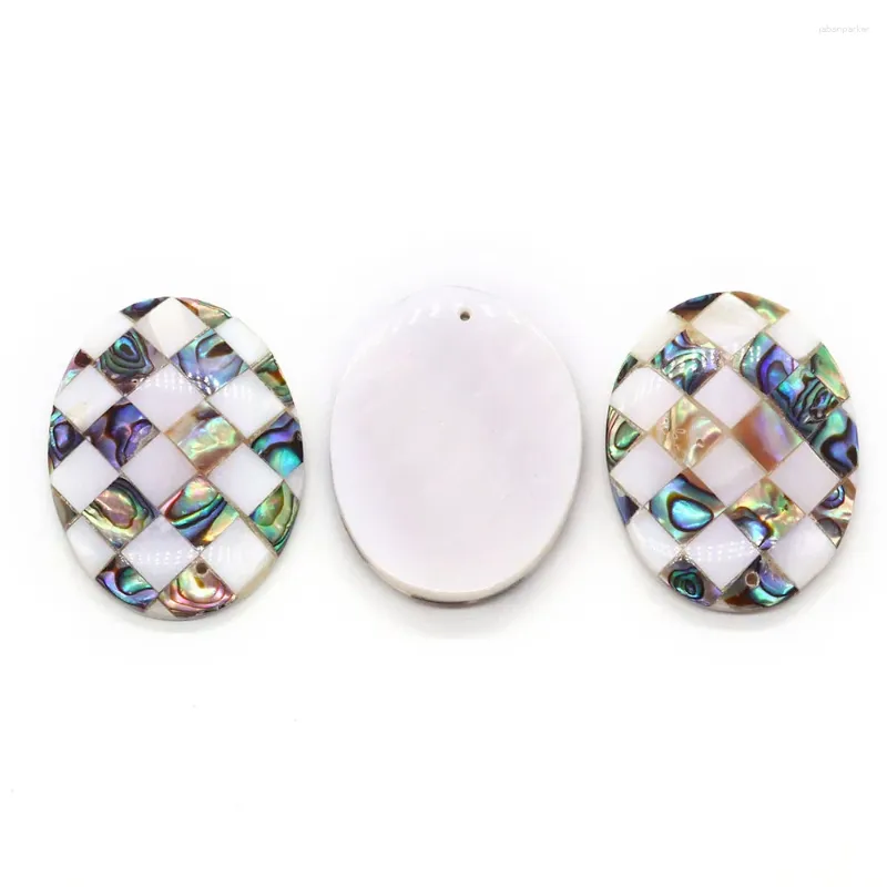 Pendant Necklaces Natural White Shell Abalone Splicing Pendants Charms For Jewelry Making DIY Necklace Single Side Accessories 1pc