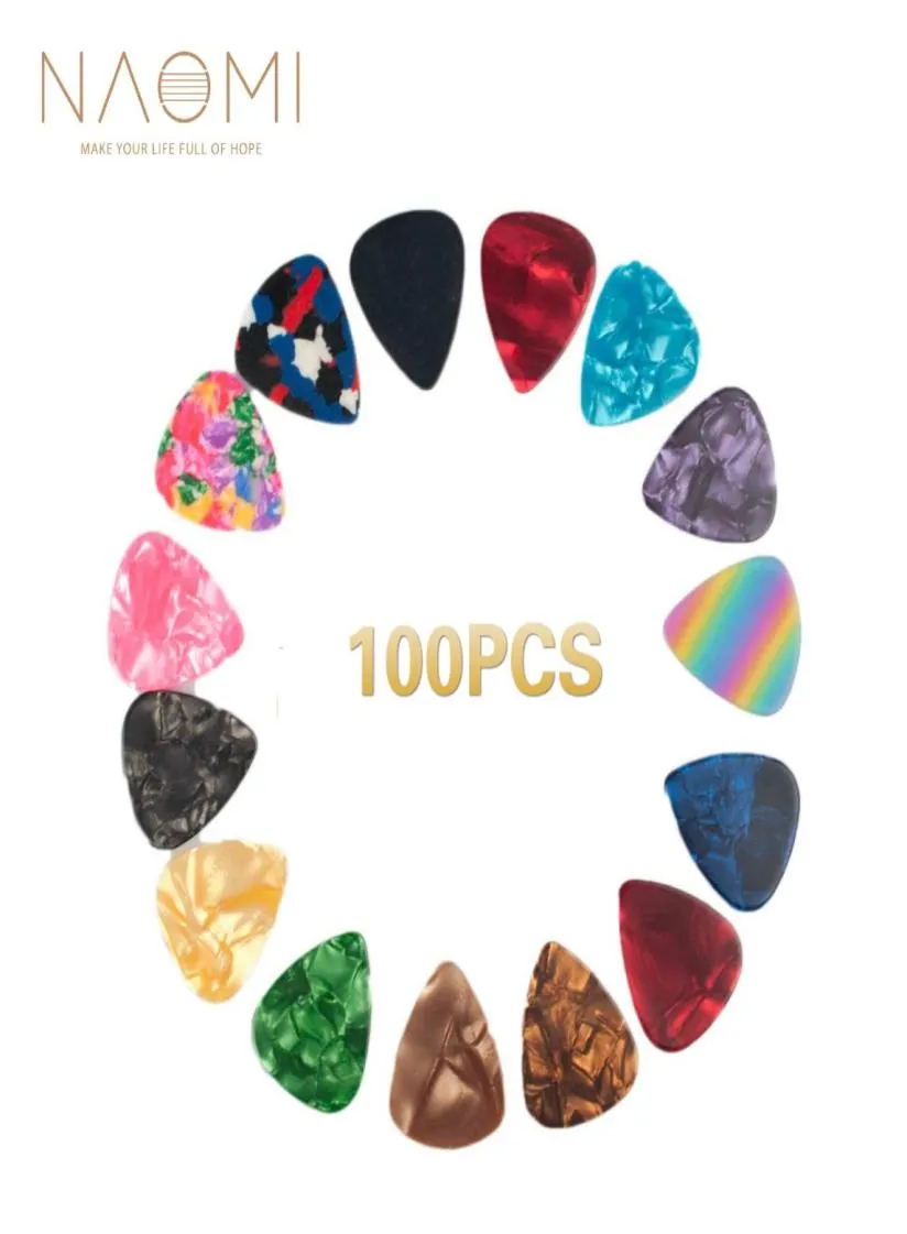 Naomi Guitar Picks 100st Plectrum Olika färger för Guitar Electric Guitar Parts Accessories New1285305