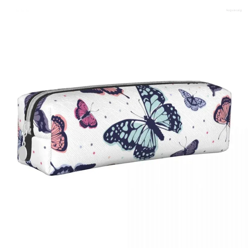 Cosmetic Bags Butterfly Pattern Pencil Cases Colorful Butterflies Pencilcases Pen Box For Student Big School Supplies Gifts Accessories