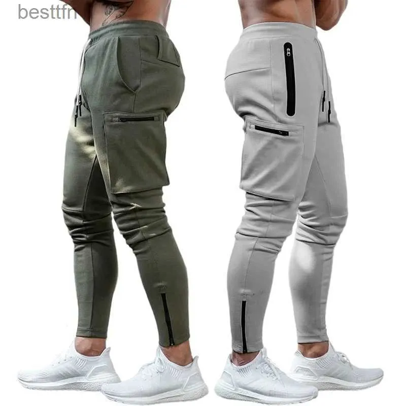 Mäns byxor jogger män Sweatpant Running Training Trousers Men Fitness Sportwear Gym Cargo Pants Workout Skinny Pantl231212