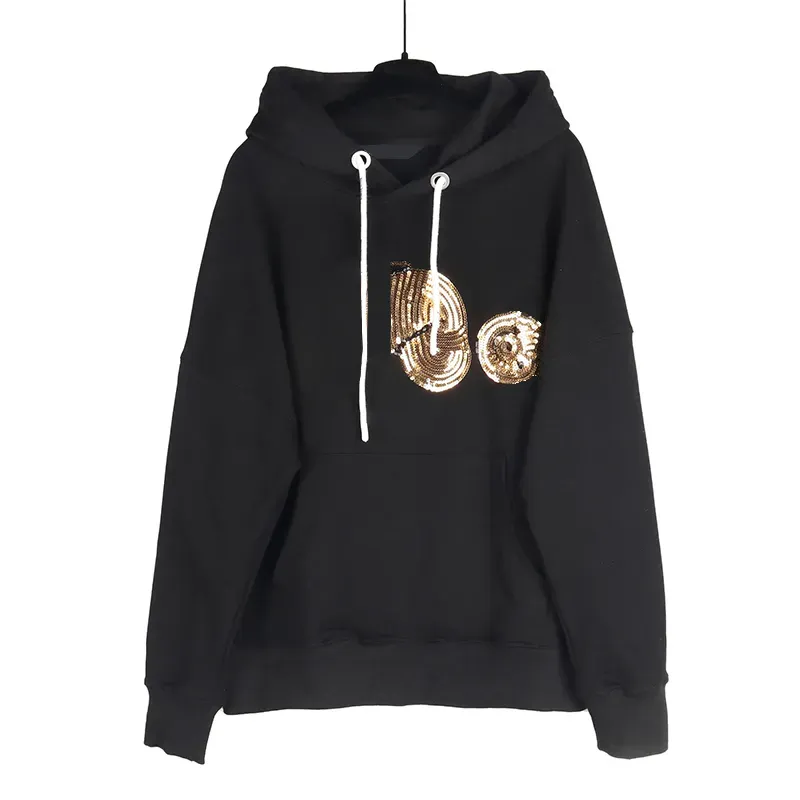 Mens grafiska hoodie designer hoodies hoody hooded pullover bomullsbjörn tryck två främre påse fickor dragkammare frigöring axlar långa