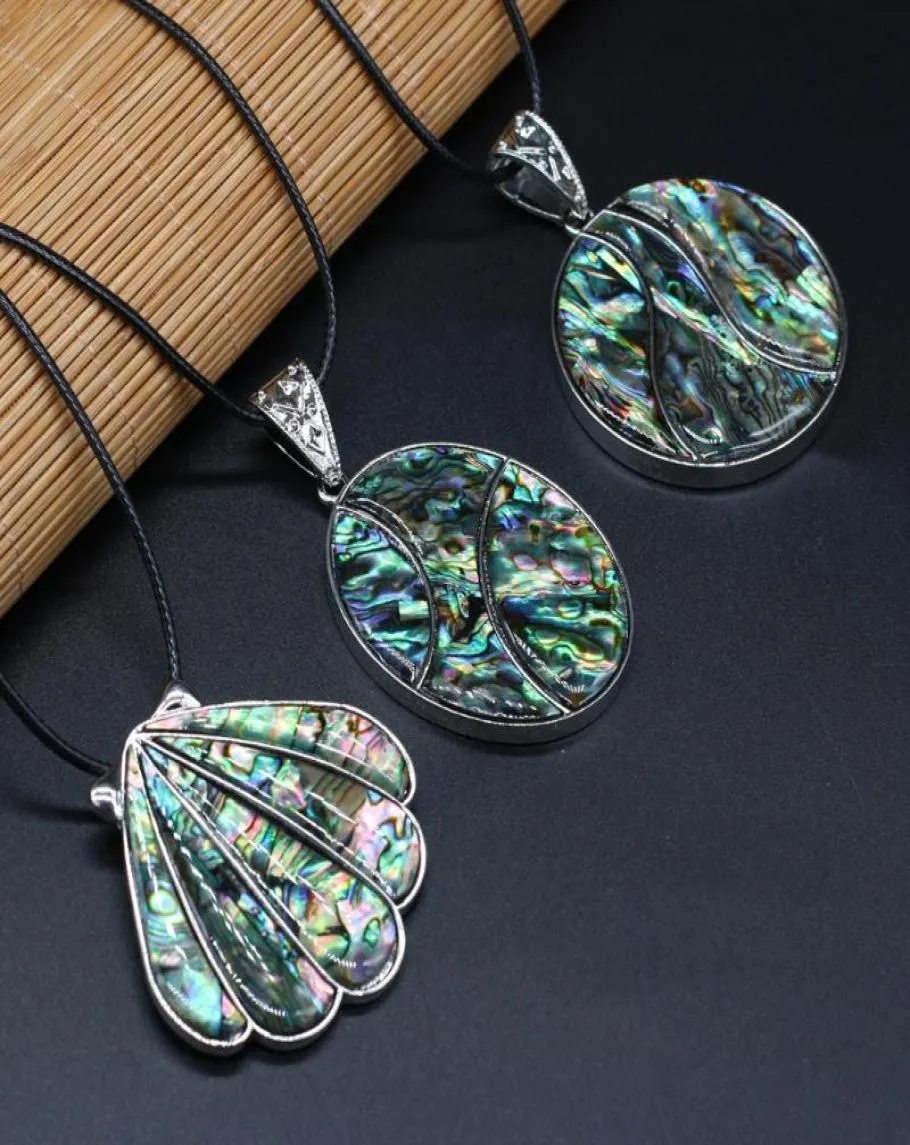Naszyjniki wiszące wiele kształtów naturalny naszyjnik z skorupą abalone mody kobiety na biżuterię Długość prezentu 555 cm1676674