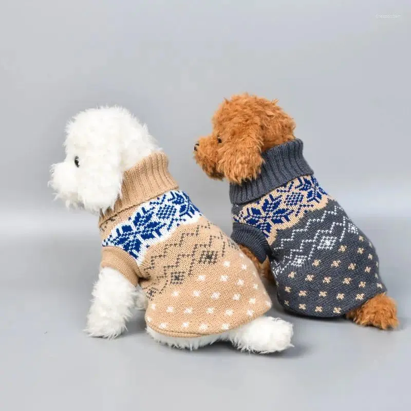 Ropa para perros 15 colores Navidad abrigo de invierno ropa cálida suave tejido chaleco para mascotas suéter para perros pequeños medianos patrón clásico