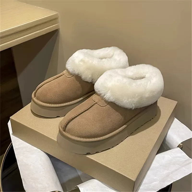 fashion Women Boots Snow Boot Brown Black Classic cotton Ankle booties fur anti-slide Thick comfortable Ladies Booties Winter Warm Shoes 35-40