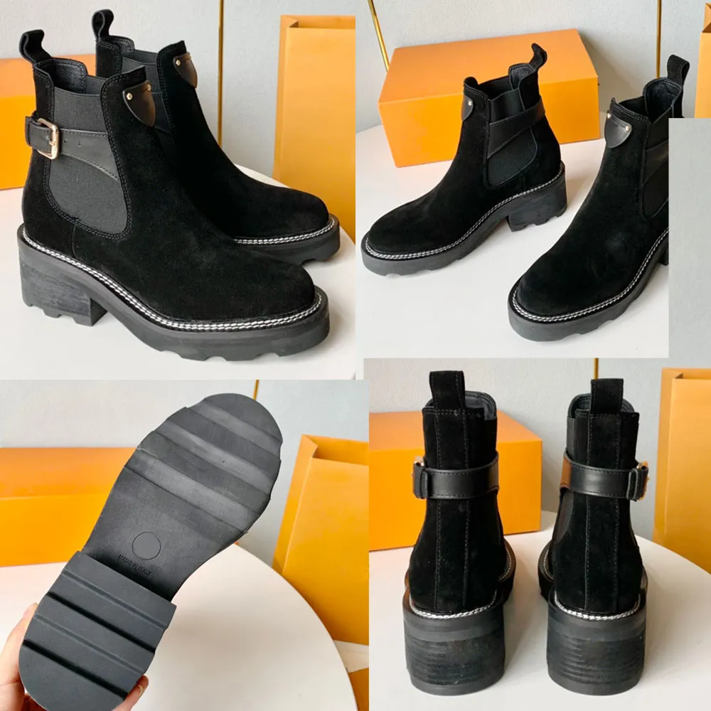 Stivaletto Beaubourg 1ACKCP Pelle di vitello scamosciata Pannelli laterali elastici stivali firmati stivali da donna stivali autunno inverno stivali con plateau Stivali moda di alta qualità