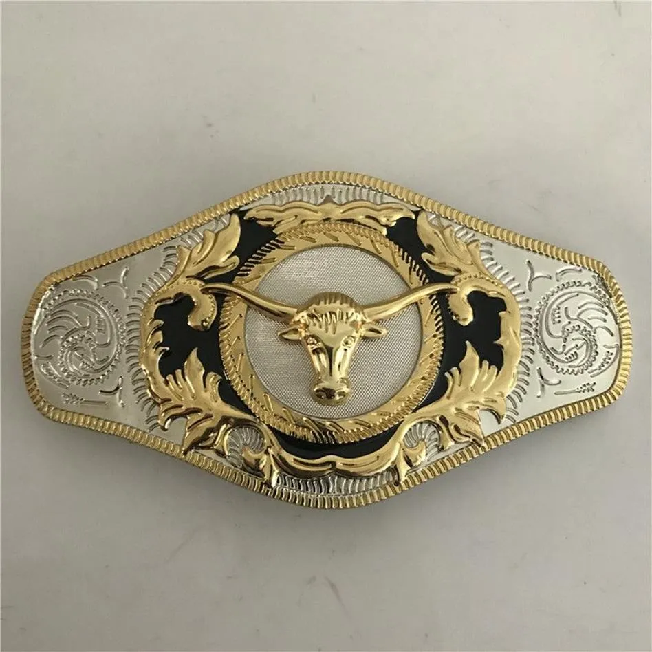 1 أجهزة كمبيوتر كبيرة الحجم Gold Bull Head Western Belt Boxle لـ Cintura Cowboy201s