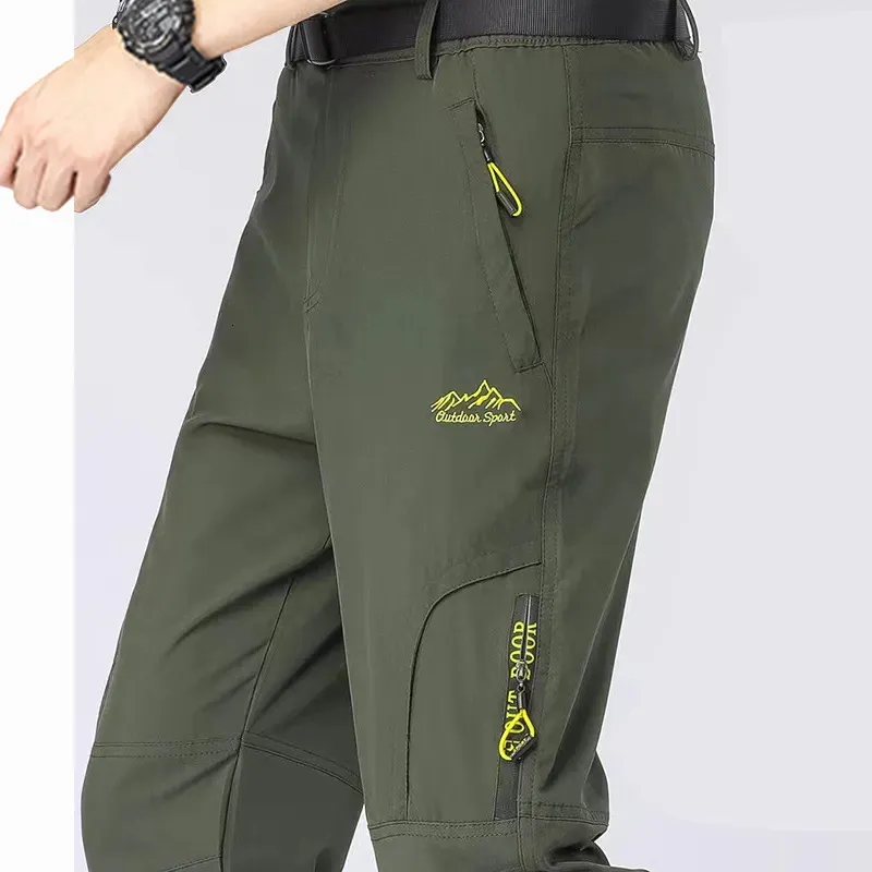 Outdoor Pants 5XL Men's Outdoor Hiking Pants With Belt Quick-drying Waterproof Multi-pocket Light Tactical Utility Fishing Travel Cargo Pants 231211
