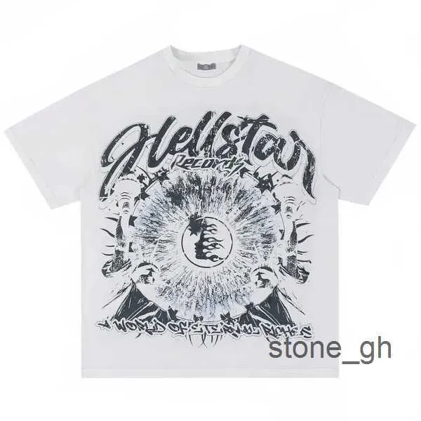 Hellstar Mens Camisa de Alta Qualidade Designer para Homens Roupas de Verão Moda Casais Algodão Tee Casual Mulheres Manga Curta Tees Hell Star 21 TIKN