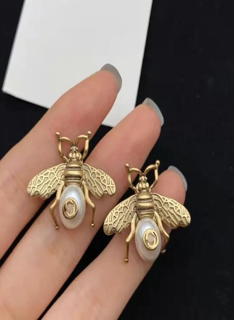 Retro Designer earrings stud 925 silver needles bee luxury brand earring brass material ladies weddings parties gifts exquisite je9779427