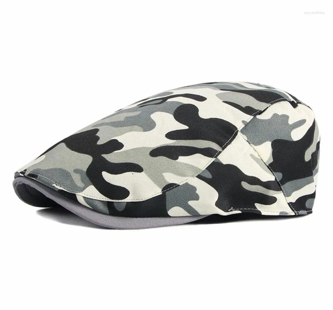 Berets Casual Spring Summer Hat Men Danim Sboy Caps Duckbill Ivy Flat Autumn Camouflage Cap reacation9408997