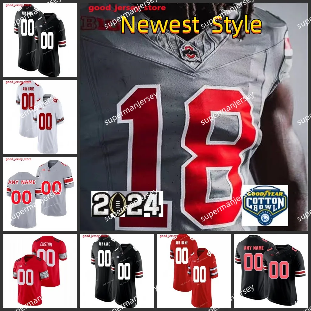 2024 Camiseta de fútbol de los Buckeyes del estado de Ohio Brandon Inniss Lincoln Kienholz Tristan Gebbia Carnell Tate Marvin Harrison Jr. Chip Trayanum Camisetas del estado de Ohio