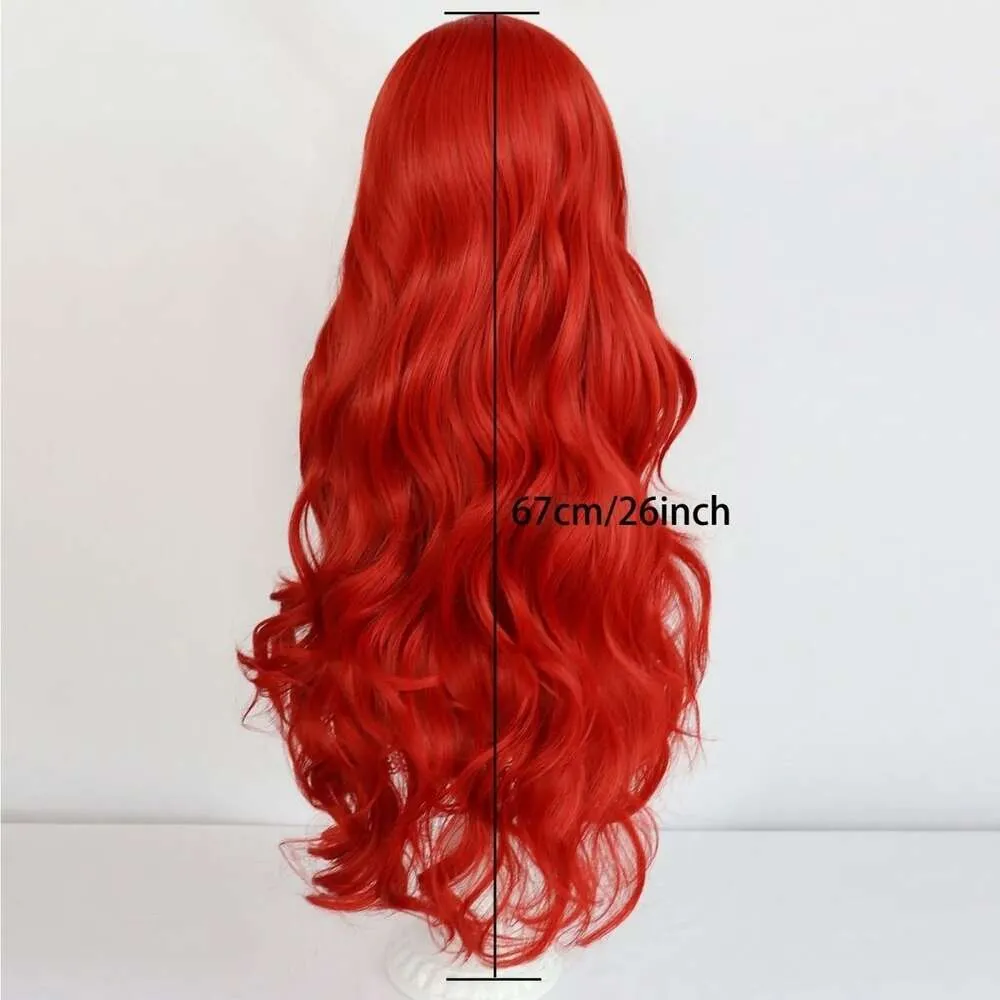 Body Lucky Girl Ruby Gillman Cosply 26 Inch Red Long Curly Synthetic Anime Halloween Wig