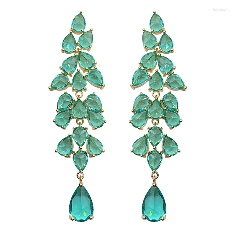 Dangle Earrings Luxury Leaf Tassel Drop 2024 Trend Vintage Exaggeration Jewelry For Women Wedding Cocktail Party Birthday Gifts