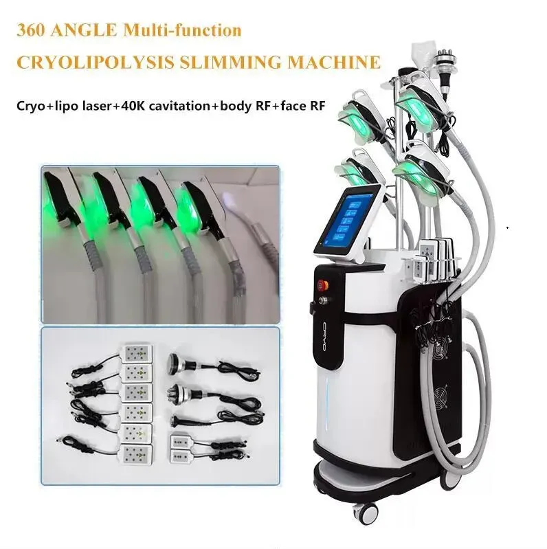 2024 360 Cryolipolysis Machine Cool Body Sculpting Cavitation RF Lipolaser Double Chin Device Fat Freezing Cellulite Removal Slimming Machine