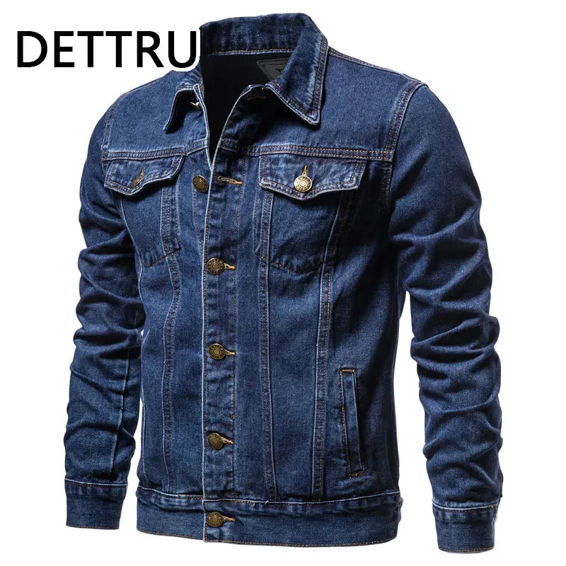 Jaquetas masculinas Marca Primavera Algodão Denim Jaqueta Homens Casual Sólido Único Breasted Jeans Jaqueta Homens Moda Slim Fit Qualidade Homem Jaquetas 231212