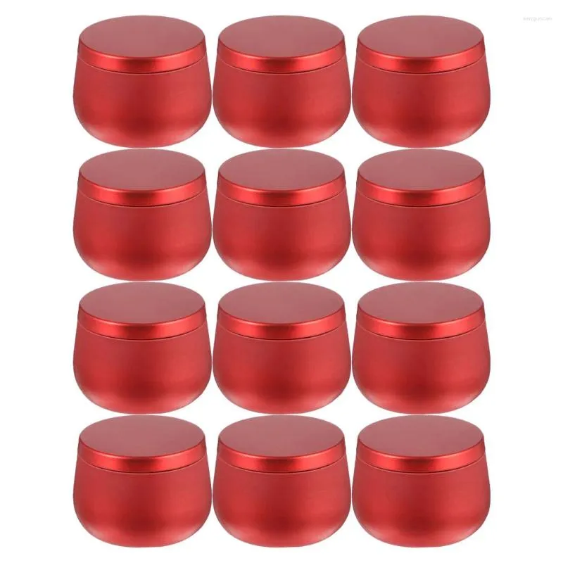 Bouteilles de stockage 12pcs 4oz fer blanc pot de thé vide boîte de bonbons pour les faveurs de fête faisant des épices rouge