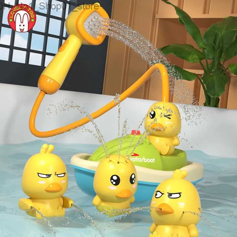 Jouets de bain Jouets de bain pour enfants, ventouse de canard électrique, jouet de bain pour bébé, arroseur, jeu d'eau de pulvérisation, piscine extérieure, baignoire, cadeau d'été Q231212