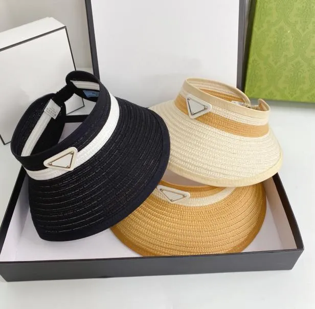 Masowe wisorę słomy sunhat luksus designerski wizje mężczyźni kobiety czapki czapki wiadra kapelusz wysokiej jakości szerokie grzbiet letni ośrodek plażowy CL3024724