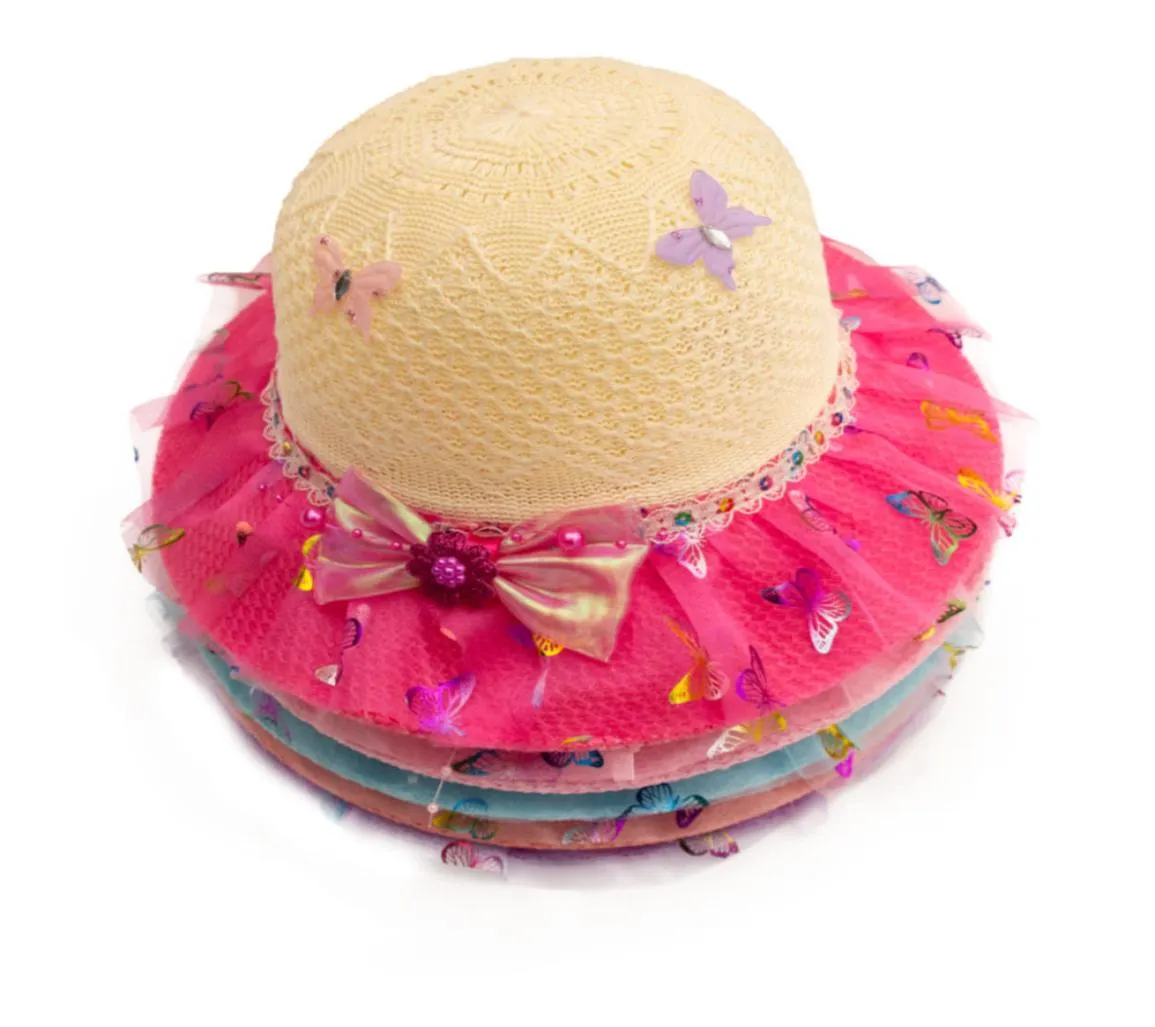 帽子の子供の帽子hat hat hat summer summer block little girl princess hat lace less the butterflyfly5783807