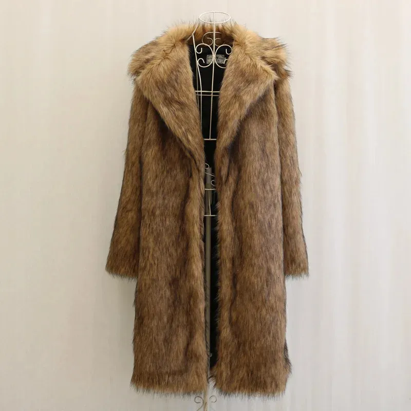 Casaco de pele sintética masculino, jaqueta quente de inverno para homens, grosso, plus size, jaqueta longa, vintage, plus size, jaqueta de neve, casacos de pele masculinos 231211