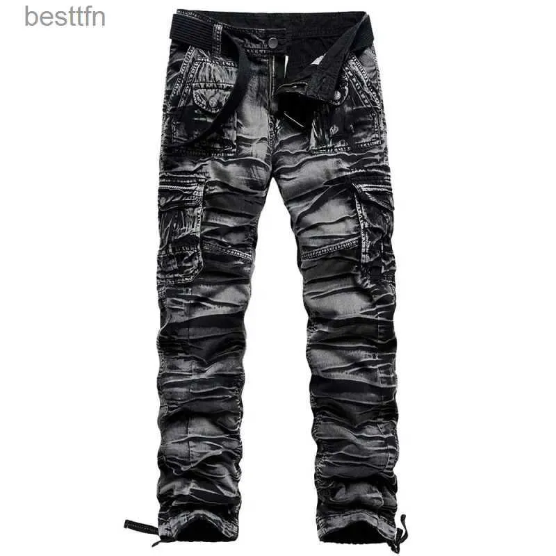 Herenbroeken Hoge kwaliteit Cargobroek voor heren Casual mode Joggerbroek Militair Legergroen Tactische broek Camouflage Joggingbroek Grote maten 40L231212